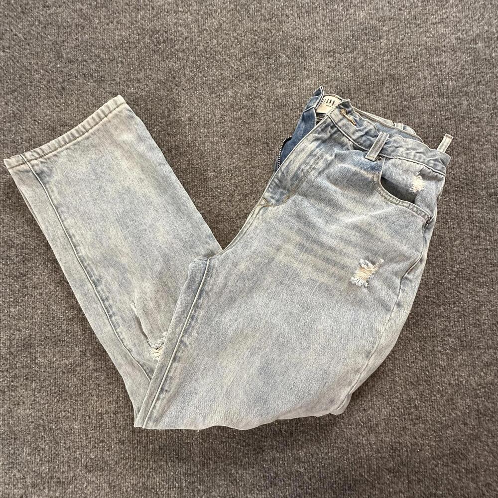 Blank Paige Light Wash Distressed Denim Jeans BD196‎ Blue Womens Size L